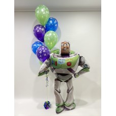 Buzz Lightyearl Airwalker and Birthday Bouquet